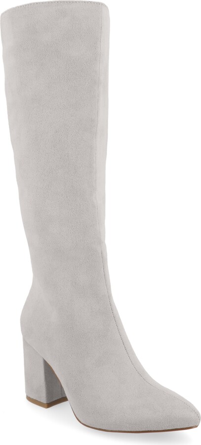 Journee Collection Women's Ameylia Wide Width Wide Calf Block Heel Knee High Boots