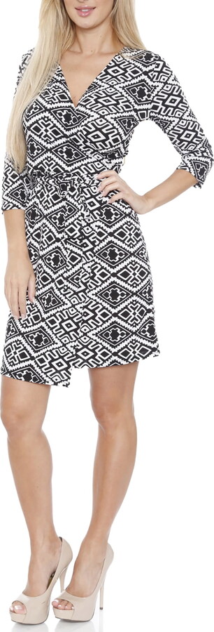 White Mark Fashion White Mark Trellis Wrap Dress, Women’s
