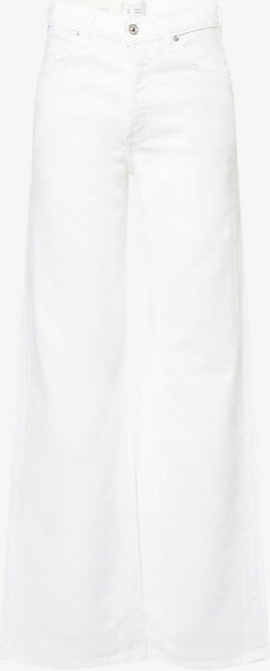 Citizens of Humanity Womens Soft White (Off White) Annina High-Rise Wide-Leg Denim Jeans 28