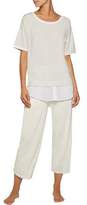 Thumbnail for your product : DKNY Chiffon-trimmed Striped Stretch Modal-blend Pajama Set