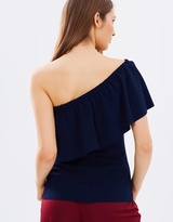 Thumbnail for your product : Warehouse Crepe One-Shoulder Top