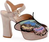 Thumbnail for your product : Valentino Garavani Suede Butterfly Platform Sandals