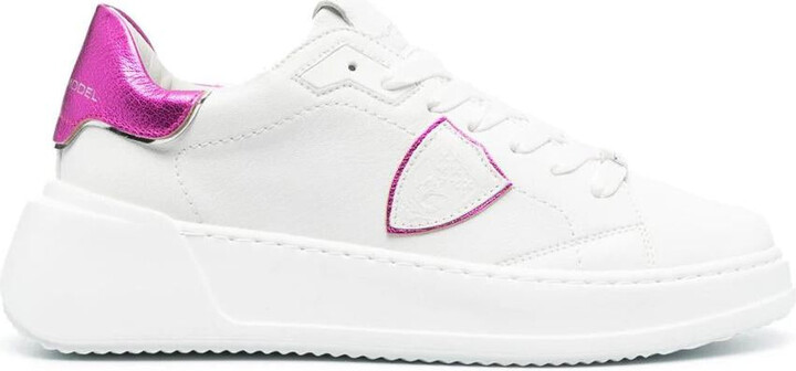 Philippe Model Temple Low Sneakers - Blanc Fucsia - ShopStyle