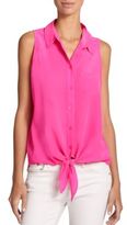 Thumbnail for your product : Equipment Mina Tie-Front Silk Blouse