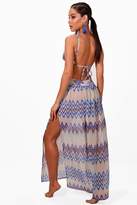 Thumbnail for your product : boohoo Zig Zag Cut Out Maxi Beach Dress