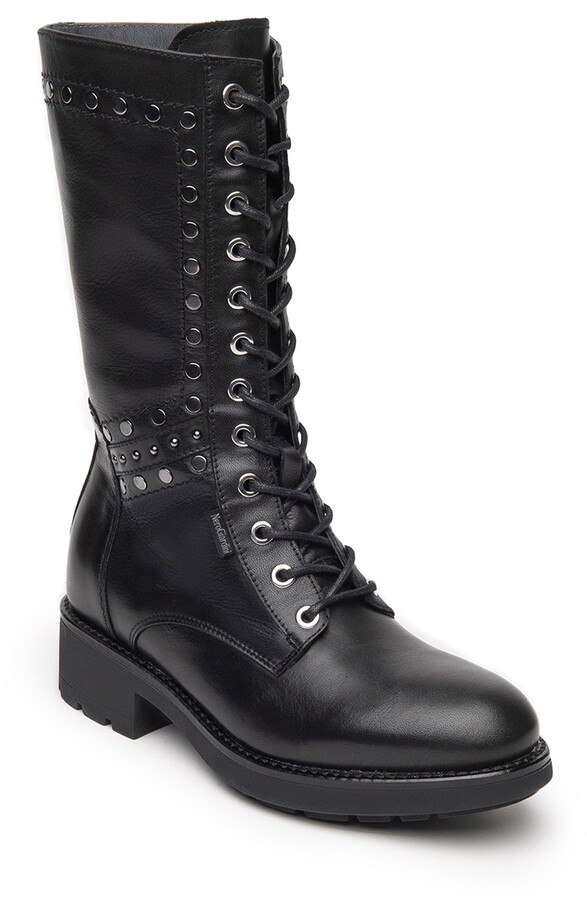 black combat boots with studs