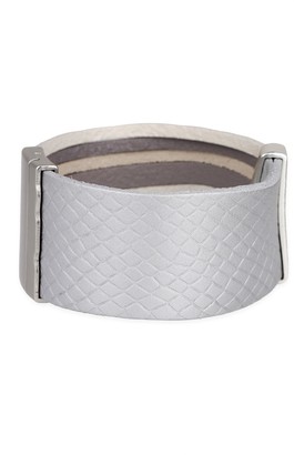 Saachi Grey Argyle Genuine Leather Bracelet