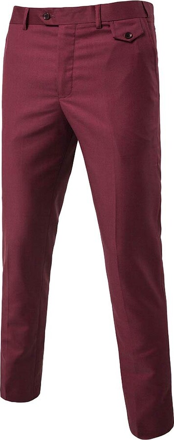Men's Red Formal Trousers