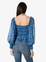 Thumbnail for your product : Rixo Eloise graphic print ruched top