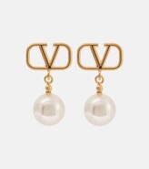 Thumbnail for your product : Valentino VLogo faux pearl earrings