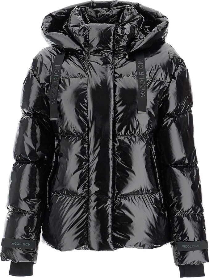 Black Shiny Puffer Jacket ShopStyle