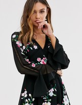 Thumbnail for your product : ASOS DESIGN DESIGN embroidered midi dress with lace trims in black