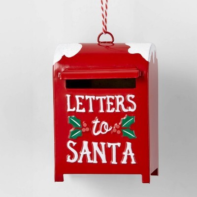 Metal 'Letters to Santa' Mailbox Christmas Tree Ornament Red - Wondershop™