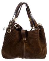 Thumbnail for your product : Jimmy Choo Alex Snake-Trimmed Suede Hobo