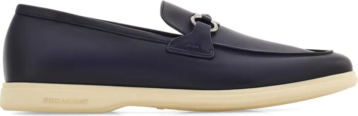 Ferragamo Gancini-plaque leather loafers