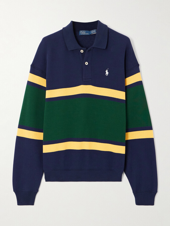 Polo Ralph Lauren - Striped Cotton-blend Jersey Polo Shirt - Blue
