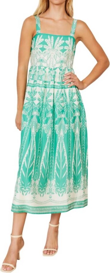 CABALLERO Piper Dress In Woodcarver Palm