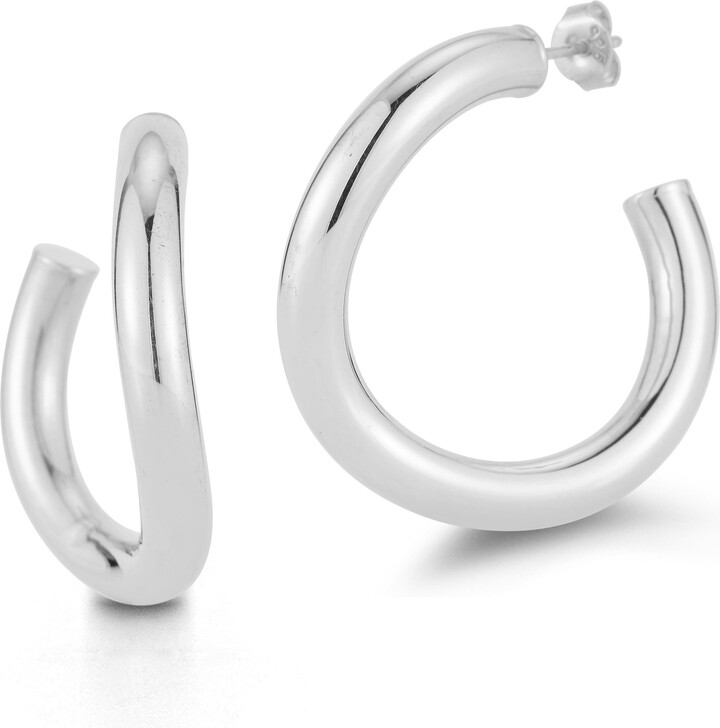 GLAZE JEWELRY Large Wave Hoop Earrings