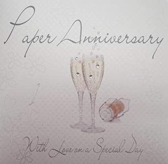 DAY Birger et Mikkelsen White Cotton Cards "Paper Anniversary With Love On Your Special Handmade 1st Anniversary Card