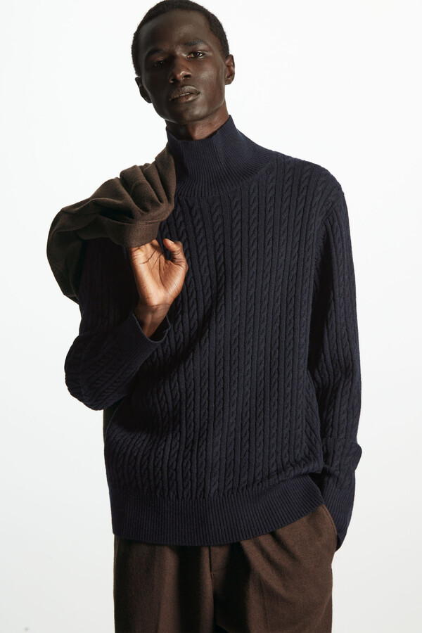 COS Cable-Knit Merino Wool Turtleneck Sweater - ShopStyle