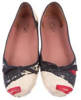 Thumbnail for your product : Alaia Printed Raffia Flats