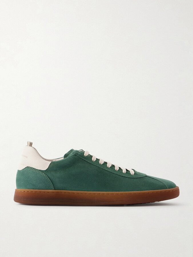 Officine Creative Halo 001 Leather-Trimmed Suede Sneakers