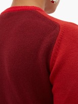 Thumbnail for your product : Sara Lanzi Patchwork Merino Wool-blend Sweater - Red