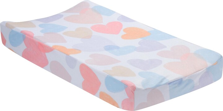 Bedtime Originals Rainbow Hearts Pink/Purple Baby/Infant Changing Pad Cover
