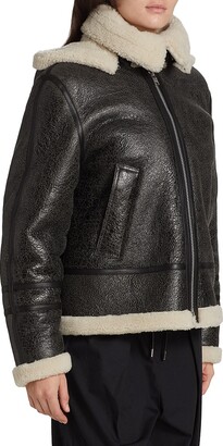 Yigal Azrouel Serenity Cracked Leather & Shearling Jacket