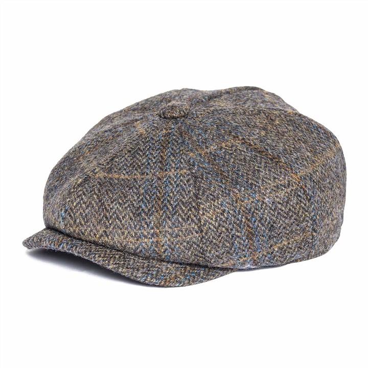 BOTVELA Mens Premium Wool Classic Flat Ivy Newsboy Cap Herringbone Pattern Flecked Hat 