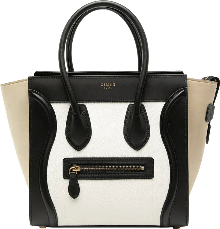 Céline Pre-Owned 2018 Micro Tricolor Leather Luggage Tote handbag