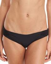 Thumbnail for your product : Tori Praver Swimwear Bethany Smocked Solid Swim Bikini Bottom, Black