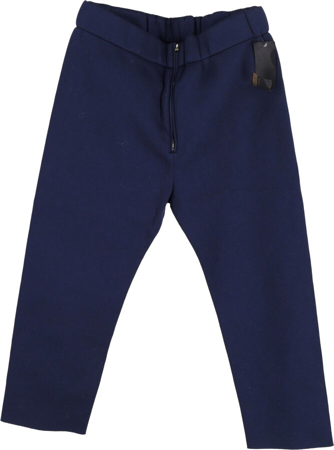 Marni Elasticated Zip Trousers in Blue Viscose