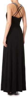JS Collections Jersey gown with horseshoe neckline