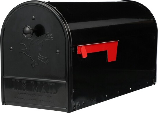 Gibraltar Mailboxes GibraltarMailboxesOutbackClassicGalvanizedSteelPostMountBlackDoubleDoorMailbox