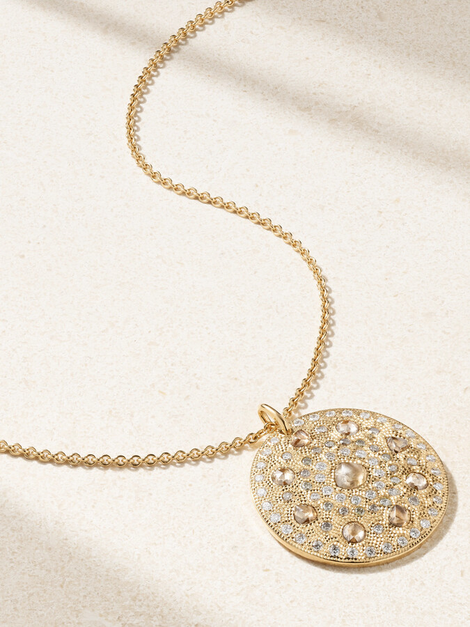 De Beers Talisman Medal Large 18-karat Gold Diamond Necklace - One size