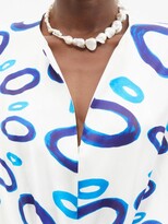 Thumbnail for your product : THEMIS Z Kyklos Abstract-print Silk Kaftan Dress - White Multi