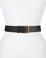 Thumbnail for your product : Versace Leather Belt w/ Logo Lettering Hardware