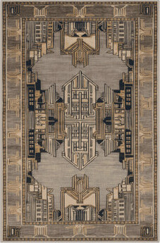 Wildon Home Machine Washable Art Deco Brown Area Rug