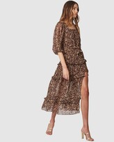 Thumbnail for your product : Three of Something Women's Brown Midi Dresses - Coco Paisley If I Fell Dress - Size One Size, S at The Iconic