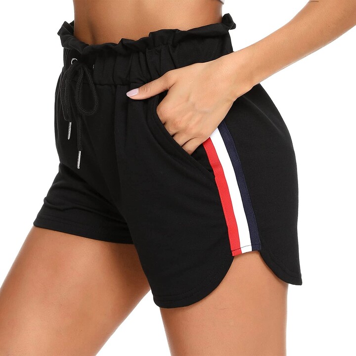 Doaraha Womens Sports Shorts Jogger Short Pants Pajama Bottoms Drawstring Waist Lounge Trousers for Fitness Running Daily Wear 