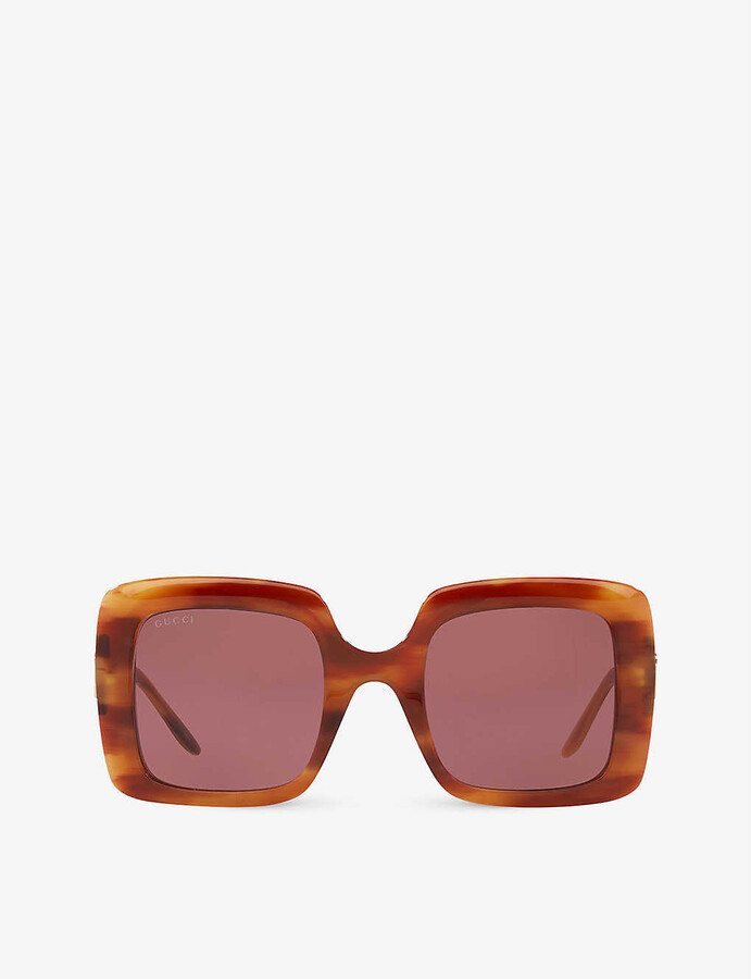 Gucci Gg0896s Square Frame Acetate Sunglasses Shopstyle