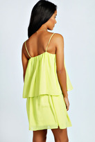 Thumbnail for your product : boohoo Jessica Strappy Chiffon Teired Slip Dress