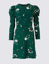 Thumbnail for your product : M&S Collection Floral Print Puff Sleeve Skater Dress