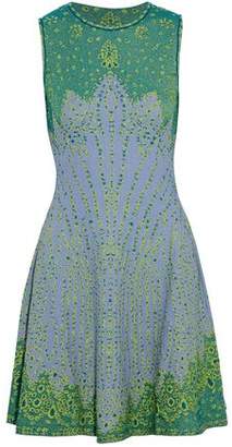 M Missoni Fluted Metallic Jacquard-Knit Mini Dress