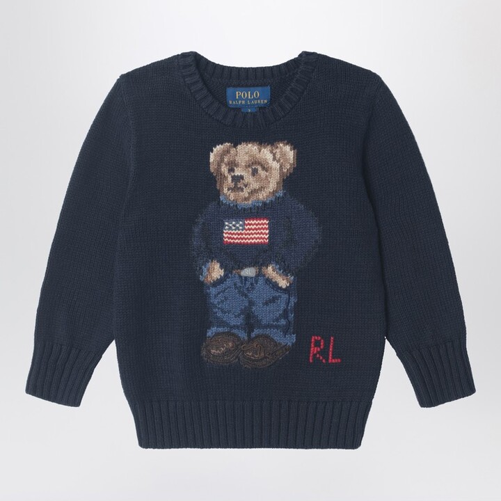 Navy blue Polo Bear cotton sweater