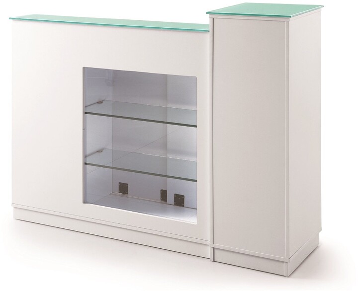 Madison and Park Glasglow Reception Desk with Glass Display
