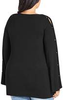 Thumbnail for your product : City Chic Plus Cutout-Sleeve Sweater