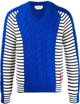 Thumbnail for your product : Alexander McQueen V-Neck Paneled Knitted Jumper