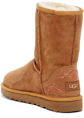 UGG Classic Suede Genuine Shearling & UGGpure(TM) Lined Short Rustic Weave Boot